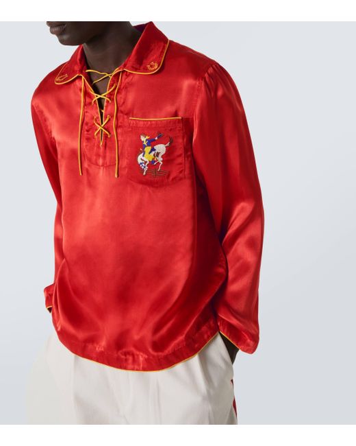 Chemise Bronco brodee Bode pour homme en coloris Red