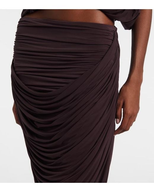 Magda Butrym Purple Draped High-Rise Maxi Skirt