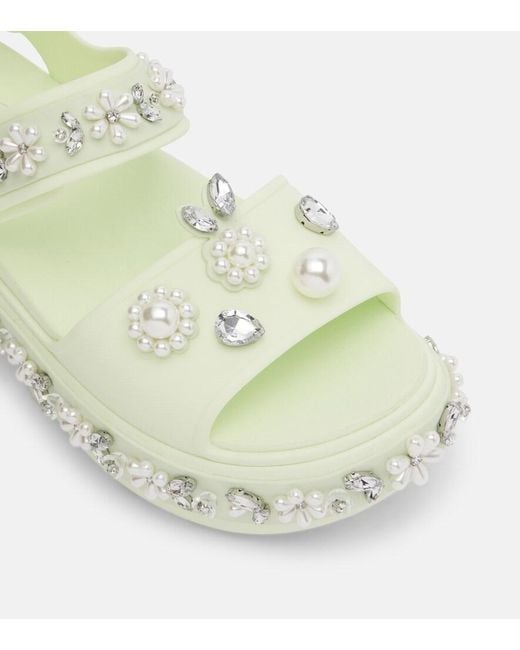 Simone Rocha Green X Crocs Embellished Platform Sandals