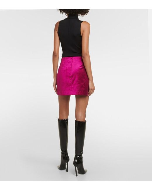 Veronica Beard Pink Ohemia Velvet Miniskirt