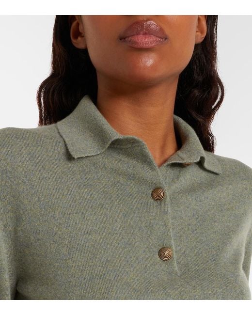 Loro Piana Gray Classic Cashmere Polo Sweater