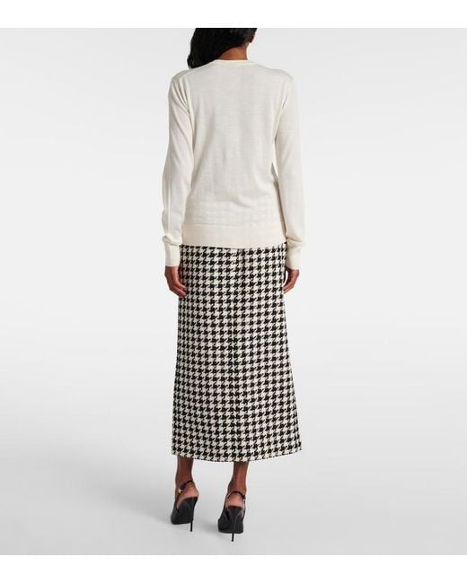 Dolce & Gabbana White Dg Cashmere And Silk Cardigan