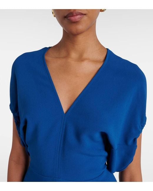 Robe Midi En Crepe De Satin Victoria Beckham en coloris Blue