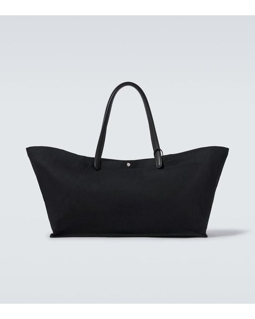 The Row Black Idaho Xl Leather-Trimmed Canvas Tote Bag for men