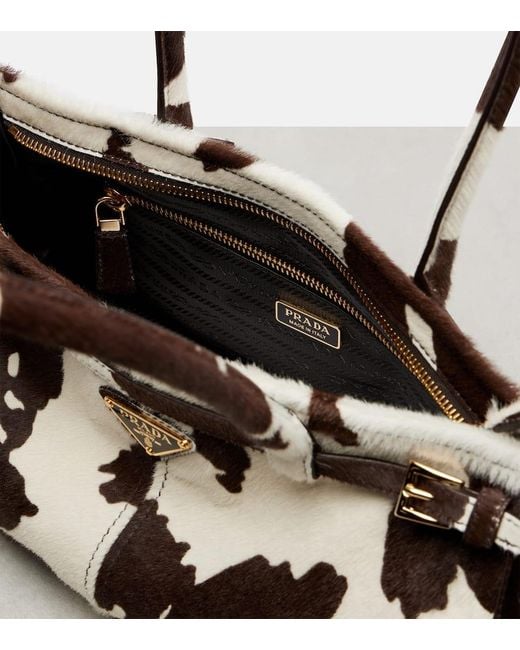 Prada Black Bonnie Medium Calf Hair Shoulder Bag