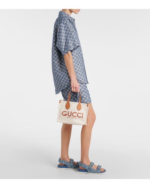 Gucci Natural Mini-Shopper Mit Print