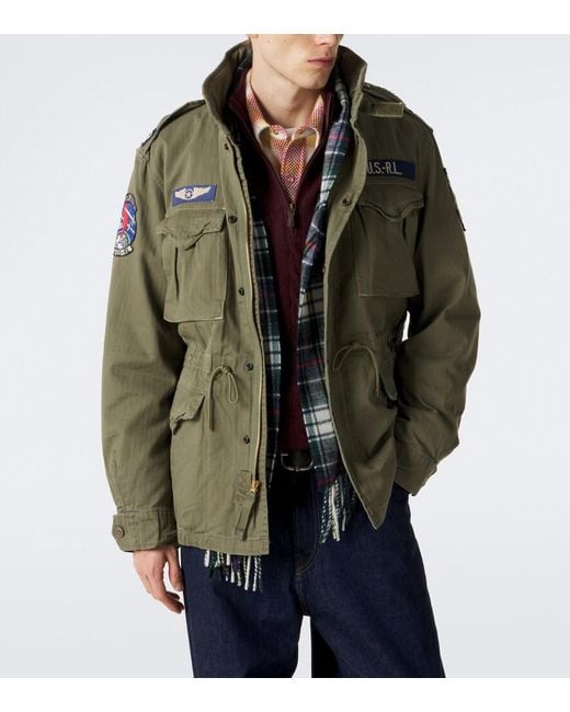Polo Ralph Lauren Green Iconic Patch-Applique Cotton Field Jacket for men