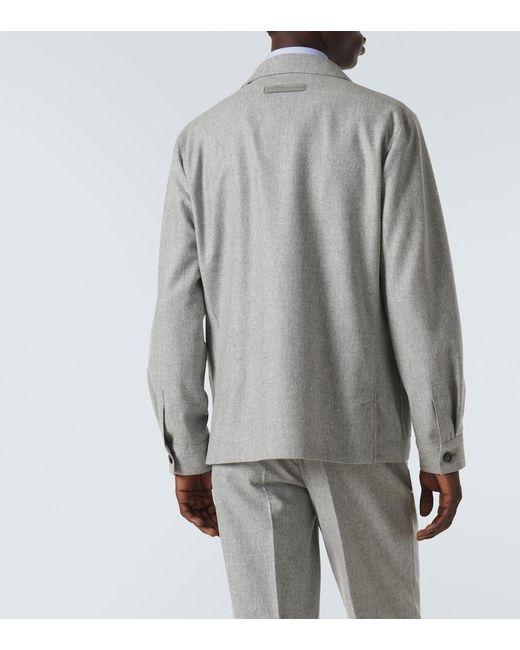 Zegna Gray Alpe Wool Jacket for men