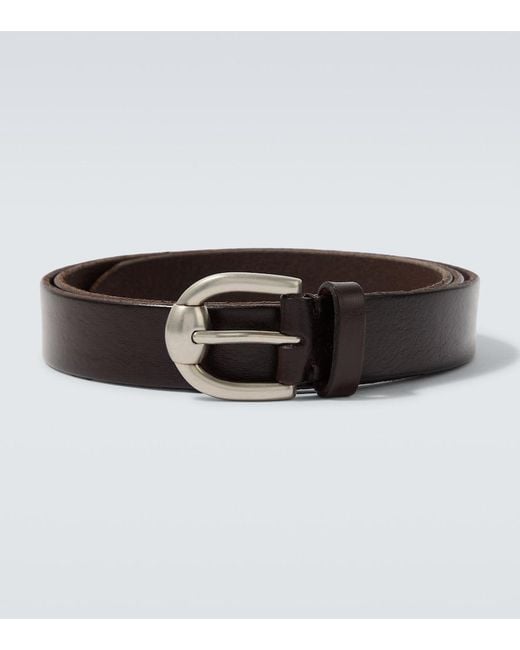 Brunello Cucinelli Black Leather Belt for men