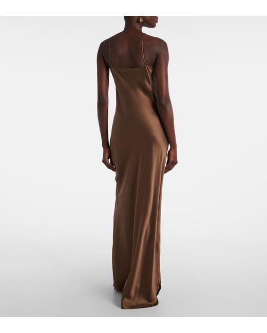 Nili Lotan Brown Cami Silk Charmeuse Slip Dress