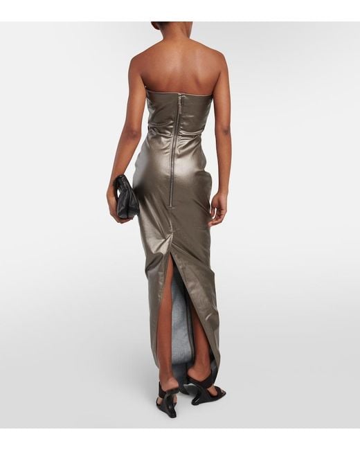Rick Owens Gray Lido Corset Coated Denim Gown