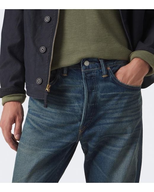 Jeans Rectos Con Efecto Desgastado RRL de hombre de color Blue