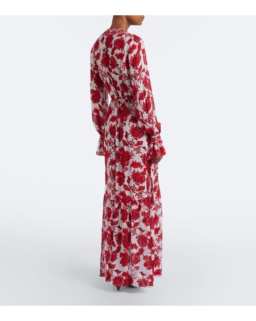 Alexandra Miro Red Clementine Floral Maxi Dress