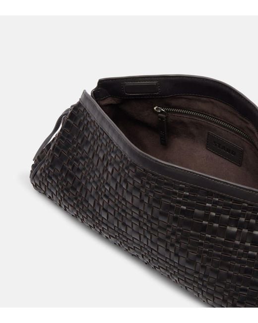 Staud Black Clutch Maude Aus Leder