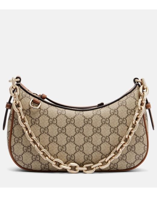 Gucci Gray Schultertasche Emblem Gg Small Aus Canvas