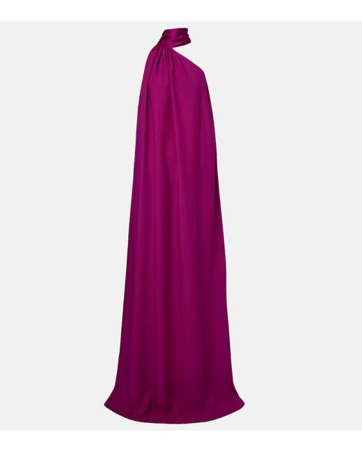 Taller Marmo Purple Astor Scarf-Detail Maxi Dress