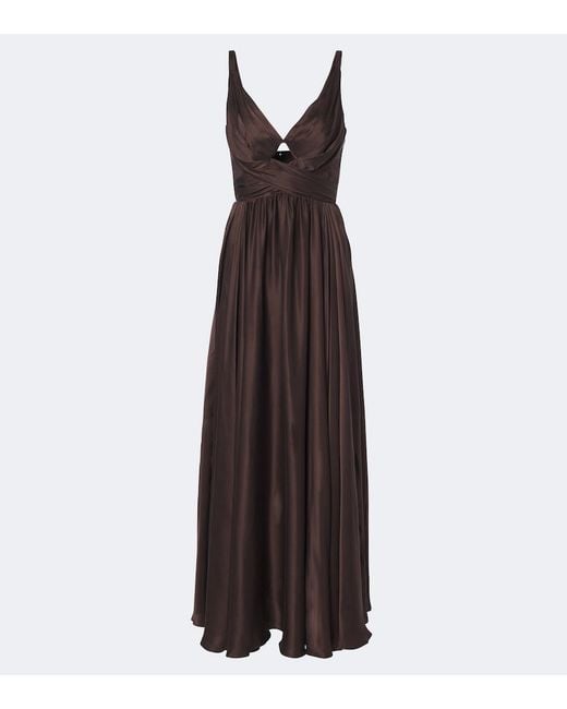 Zimmermann Purple Draped Silk Maxi Dress