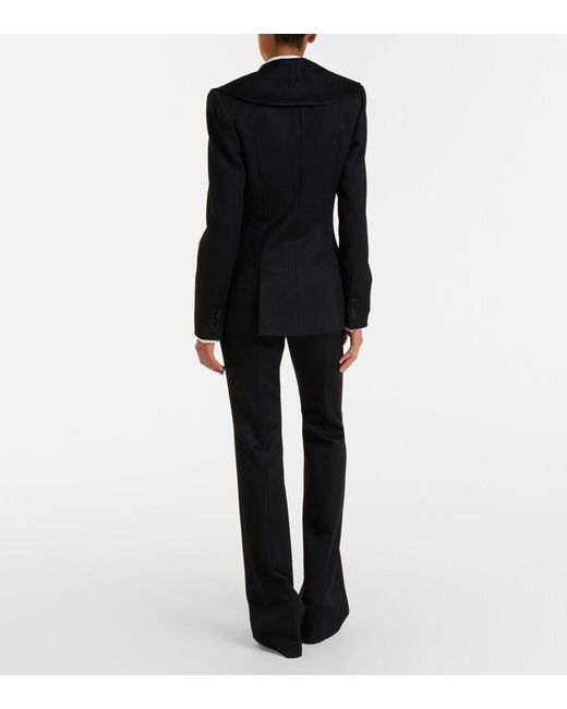 McQueen Black Wool Flared Pants