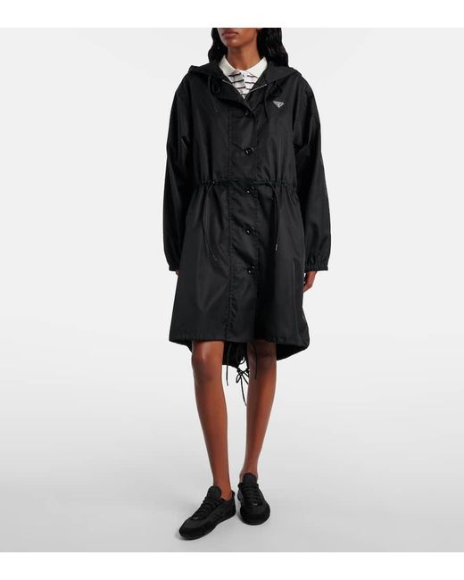 Impermeable De Re-Nylon Prada de color Black