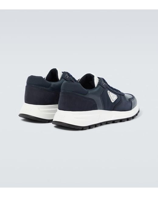 Prada Prax 01 Sneaker Aus Nubuk Und Re-Nylon in Blue für Herren