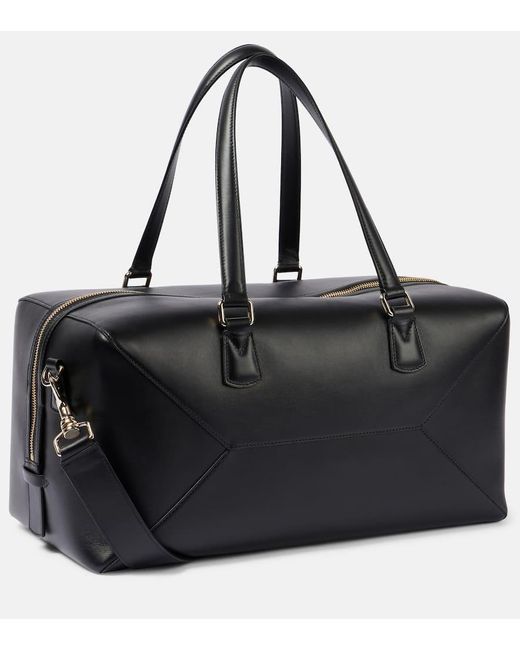 Victoria Beckham Black Gym Medium Leather Duffel Bag