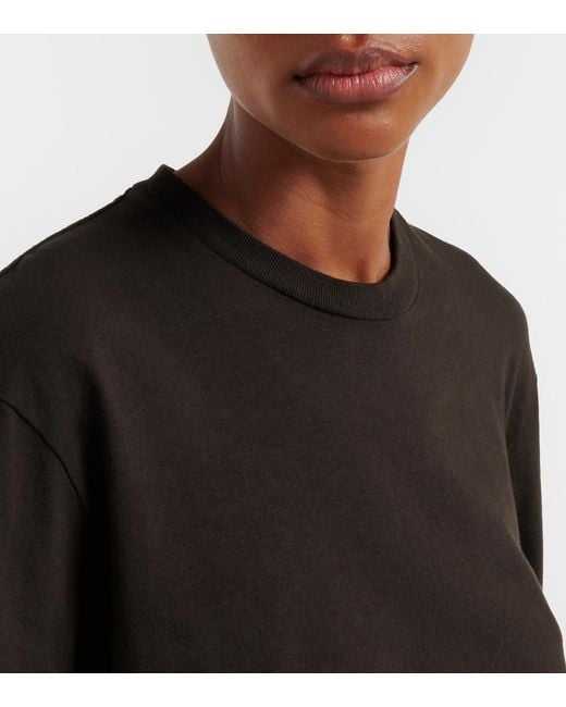 The Row Black Amia Cotton Jersey T-Shirt