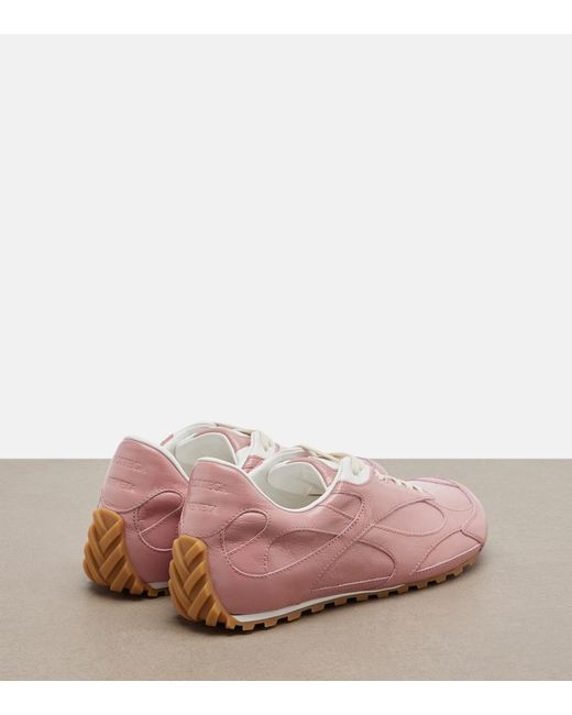 Bottega Veneta Pink Orbit Flash Leather Sneakers