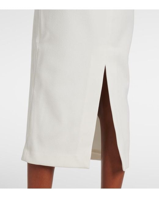 Rebecca Vallance White Bridal Alicia Embellished Crepe Midi Dress