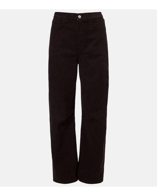 Citizens of Humanity Black Miro Cropped Barrel-Leg Jeans