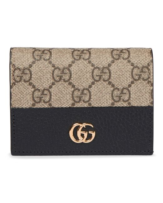 Gucci Canvas Marmont GG Supreme Wallet in Natural | Lyst