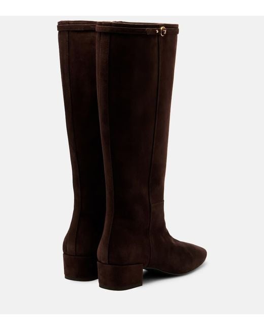 Tod's Brown Stiefel Aus Veloursleder