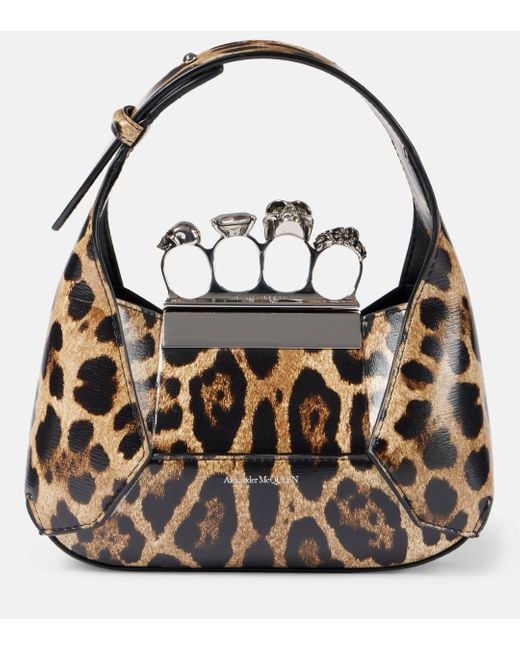 Alexander McQueen Multicolor Jewelled Small Leopard-print Tote Bag