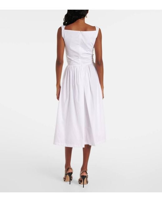 Vivienne Westwood White Sunday Gathered Cotton-Poplin Dress