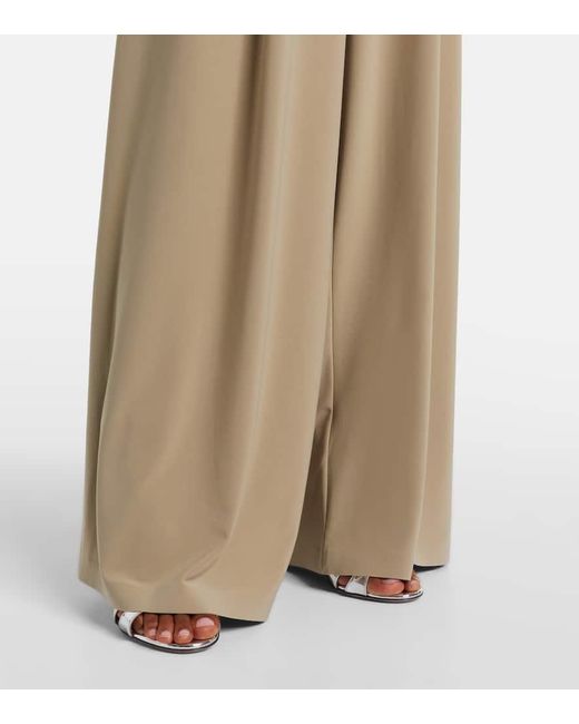 Norma Kamali Natural Pleated Wide-Leg Pants