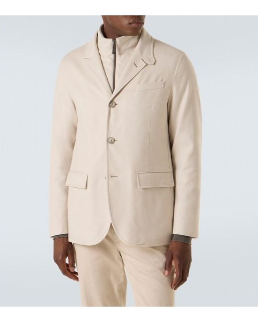 Herno Natural Layered Silk And Cashmere Blazer for men