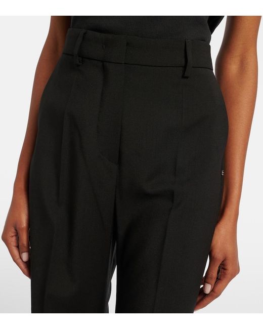Sportmax Blue Virgin Wool Flared Pants