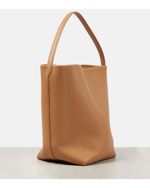 The Row Brown Park Large Leather Tote Bag