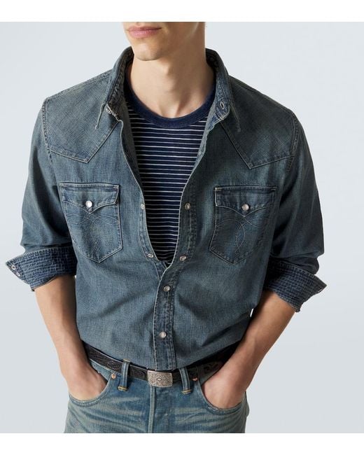 RRL Blue Buffalo West Denim Shirt for men