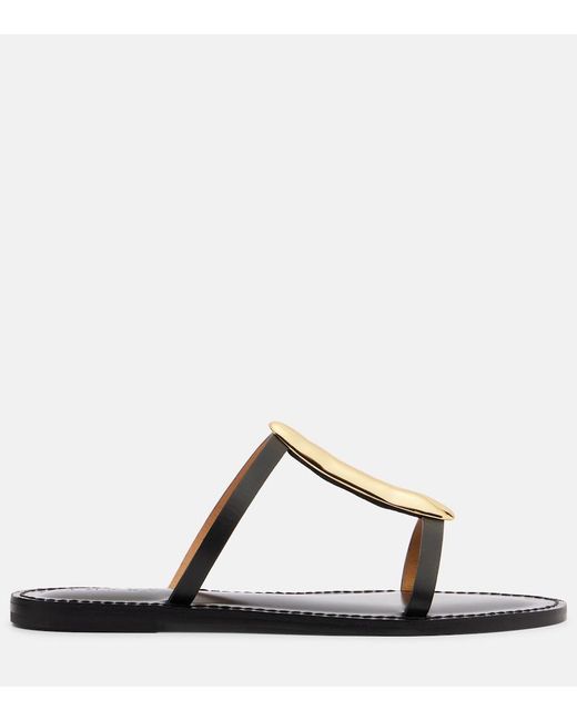 Amanu Black Sahara Embellished Leather Sandals