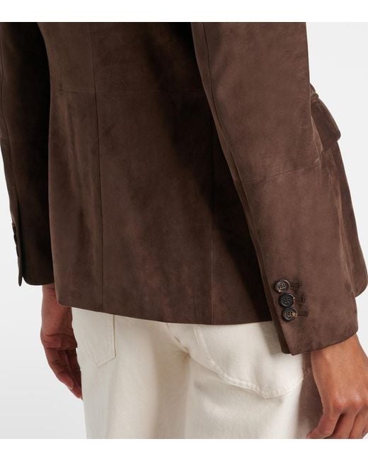 Brunello Cucinelli Brown Suede Blazer
