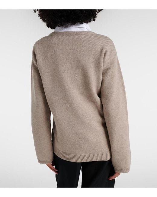 Rohe Brown Wool And Cashmere Wrap Cardigan