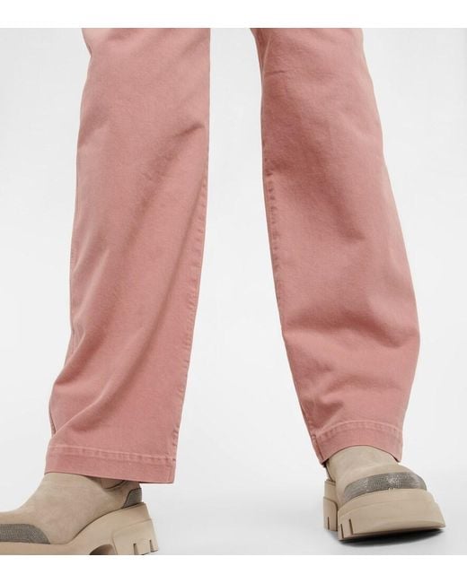 Brunello Cucinelli Pink High-Rise Straight Jeans