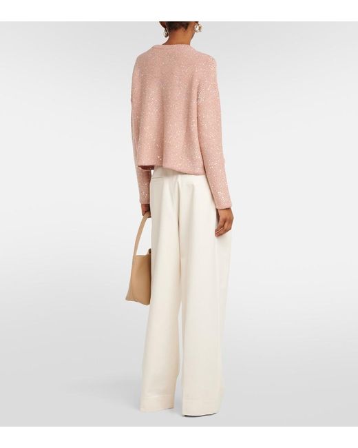 Altuzarra Pink Yasworth Metallic Knit Sweater