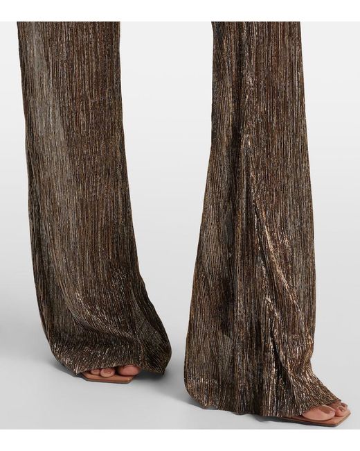 Cala De La Cruz Gray Dries Lame Flared Pants