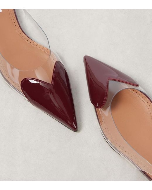 Alaïa Brown Le Cour Patent Leather And Pu Slingback Flats