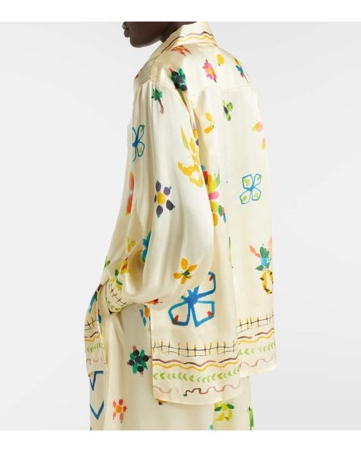 ALÉMAIS Metallic Sidi Floral Silk Shirt