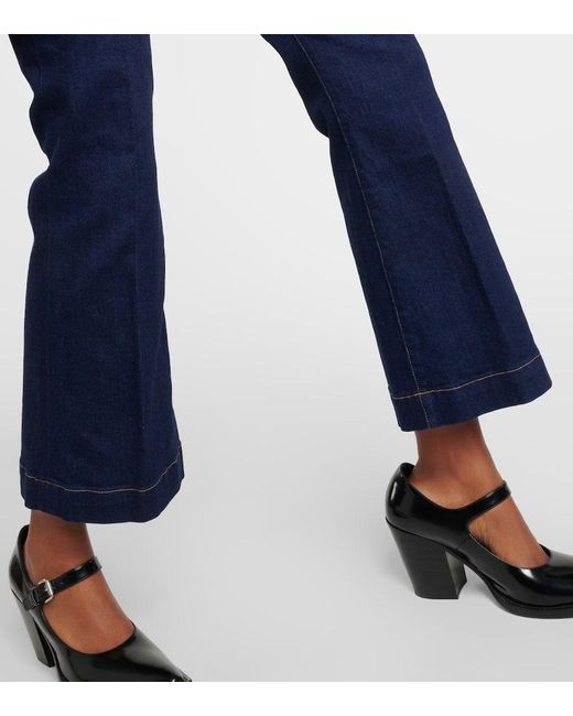 Veronica Beard Blue Cropped Flared Jeans Carson