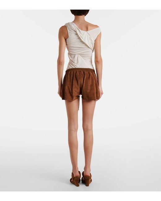 Rick Owens Brown Suede Shorts