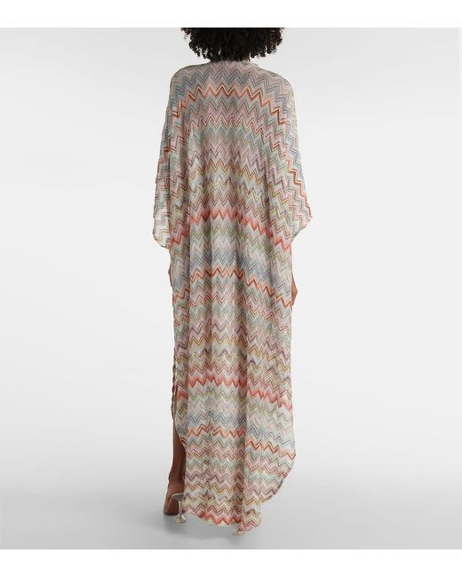 Missoni White Zigzag Lame Beach Dress