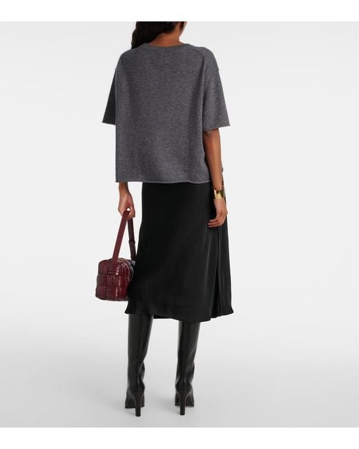 Camiseta Cila De Punto De Cachemir Lisa Yang de color Gray